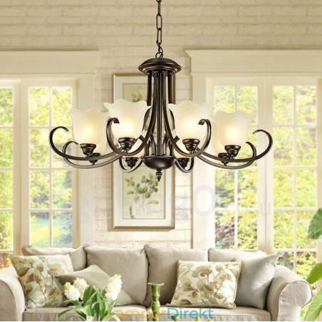 8 Light Rustic Lodge Integrerad Metallkrona 8 Light Rustic Lodge Integrerad Metallkrona