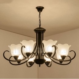 8 Light Rustic Lodge Integrerad Metallkrona