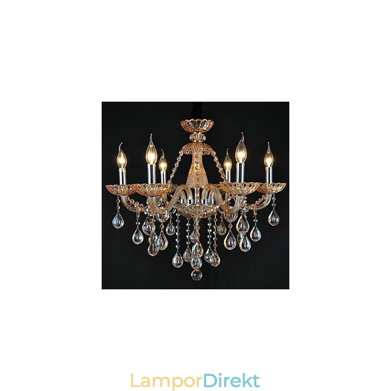 Ljuskrona Crystal Traditional Classic Glass 6 Light