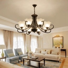 8 Light Rustic Lodge Integrerad Metallkrona
