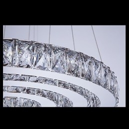 Taklampa Modern Belysning Varmvit Tre Ringar D204060 Transparent K9 Stora Taklampor I Kristall