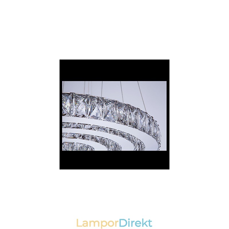 Taklampa Modern Belysning Varmvit Tre Ringar D204060 Transparent K9 Stora Taklampor I Kristall