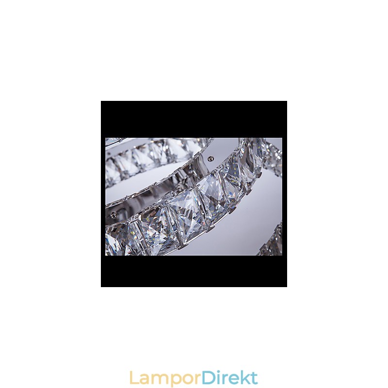 Taklampa Modern Belysning Varmvit Tre Ringar D204060 Transparent K9 Stora Taklampor I Kristall