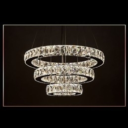 Taklampa Modern Belysning Varmvit Tre Ringar D204060 Transparent K9 Stora Taklampor I Kristall