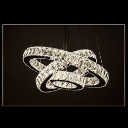 Taklampa Modern Belysning Varmvit Tre Ringar D204060 Transparent K9 Stora Taklampor I Kristall
