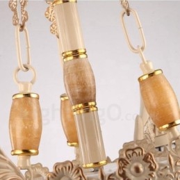 11 Ljus, Integrerad Metallkrona I Medelhavsstil Med Skärm I Glas