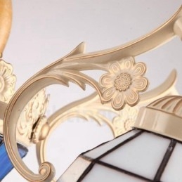 11 Ljus, Integrerad Metallkrona I Medelhavsstil Med Skärm I Glas