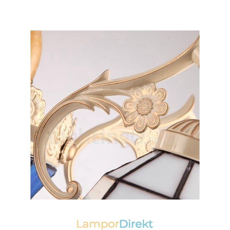 11 Ljus, Integrerad Metallkrona I Medelhavsstil Med Skärm I Glas