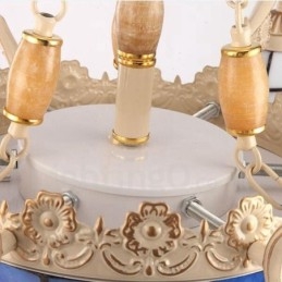 11 Ljus, Integrerad Metallkrona I Medelhavsstil Med Skärm I Glas