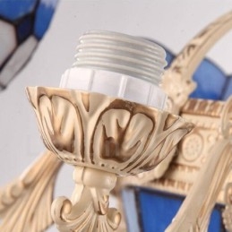 11 Ljus, Integrerad Metallkrona I Medelhavsstil Med Skärm I Glas