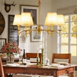 6 Light Rustic Lodge Integrerad Metallkrona