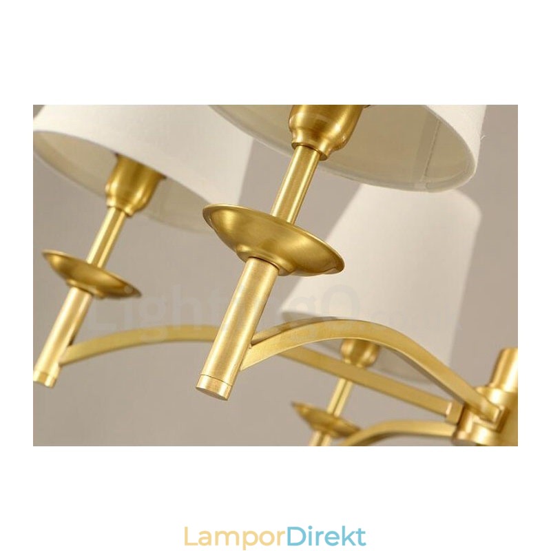 6 Light Rustic Lodge Integrerad Metallkrona