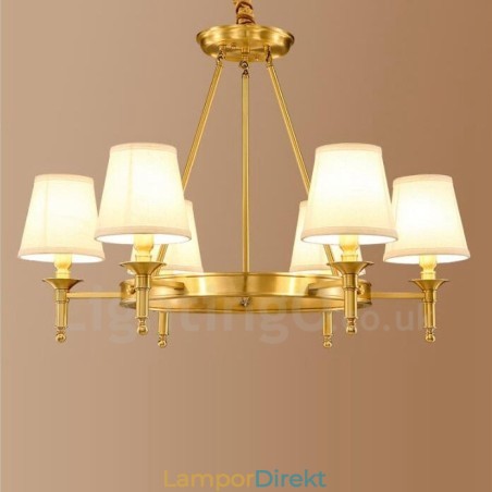 6 Light Rustic Lodge Integrerad Metallkrona