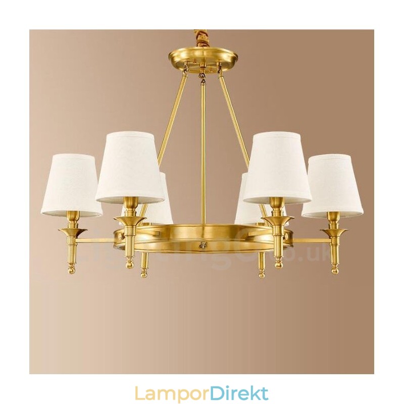 6 Light Rustic Lodge Integrerad Metallkrona