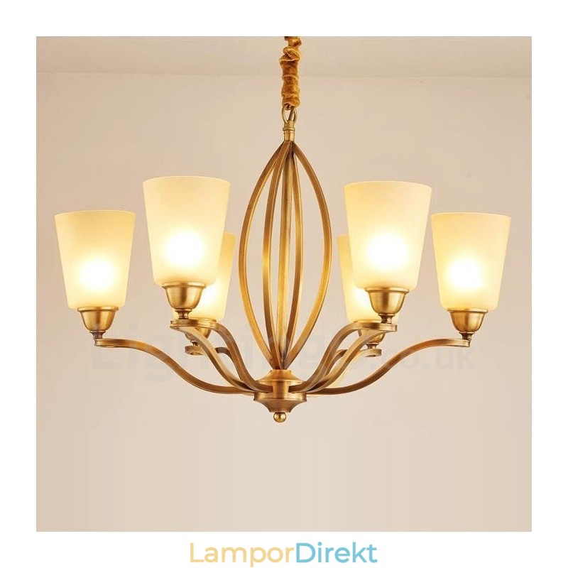 6 Light Rustic Lodge Integrerad Metallkrona