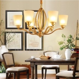 6 Light Rustic Lodge Integrerad Metallkrona
