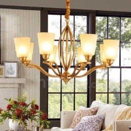 8 Light Rustic Lodge Integrerad Metallkrona