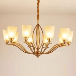 10 Light Rustic Lodge Integrerad Metallkrona