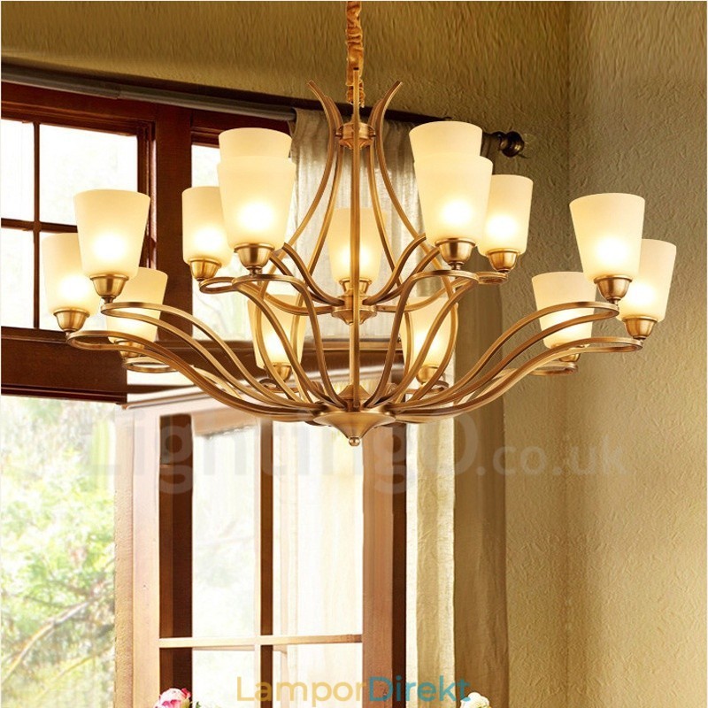 15 Light Rustic Lodge Integrerad Metallkrona