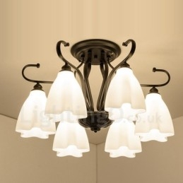 6 Light Rustic Lodge Integrerad Ljuskrona