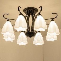 8 Light Rustic Lodge Integrerad Ljuskrona