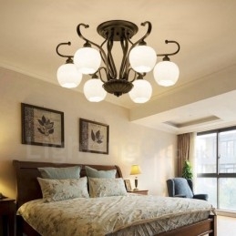 6 Light Rustic Lodge Integrerad Ljuskrona