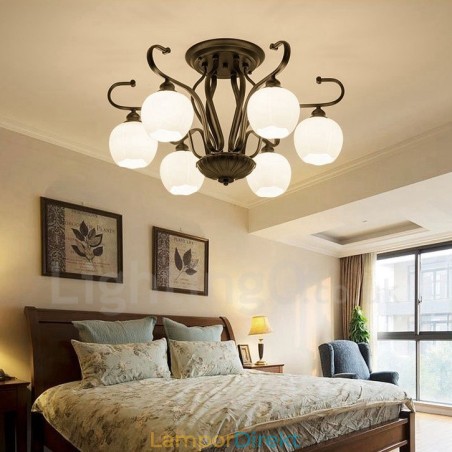 6 Light Rustic Lodge Integrerad Ljuskrona 6 Light Rustic Lodge Integrerad Ljuskrona