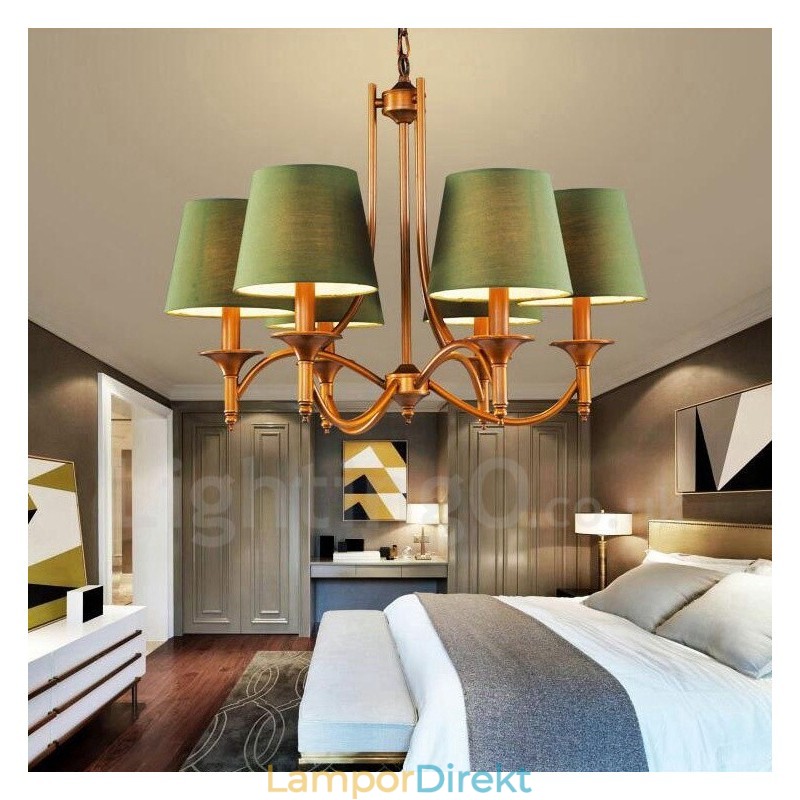 6 Light Rustic Lodge Integrerad Metallkrona