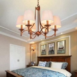 6 Light Rustic Lodge Integrerad Metallkrona