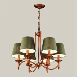6 Light Rustic Lodge Integrerad Metallkrona