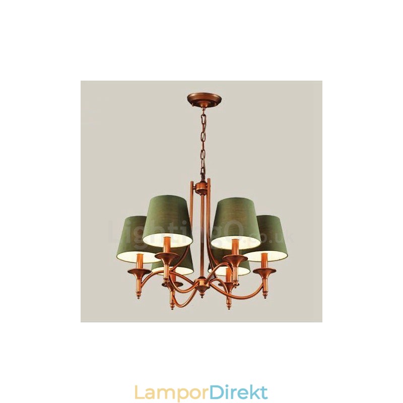 6 Light Rustic Lodge Integrerad Metallkrona