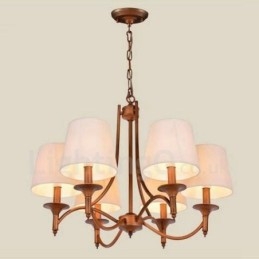 6 Light Rustic Lodge Integrerad Metallkrona
