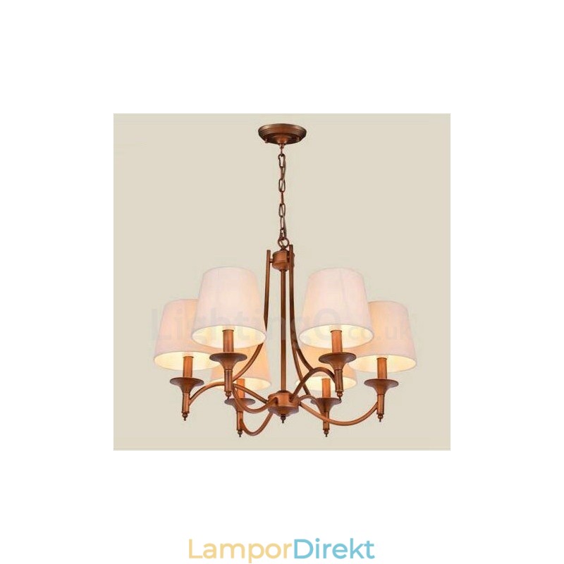 6 Light Rustic Lodge Integrerad Metallkrona