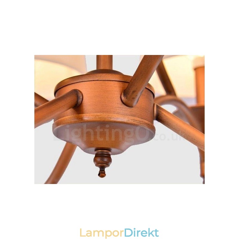 6 Light Rustic Lodge Integrerad Metallkrona
