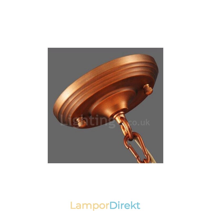 6 Light Rustic Lodge Integrerad Metallkrona