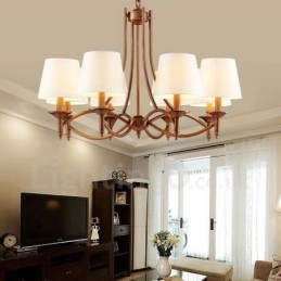 8 Light Rustic Lodge Integrerad Metallkrona
