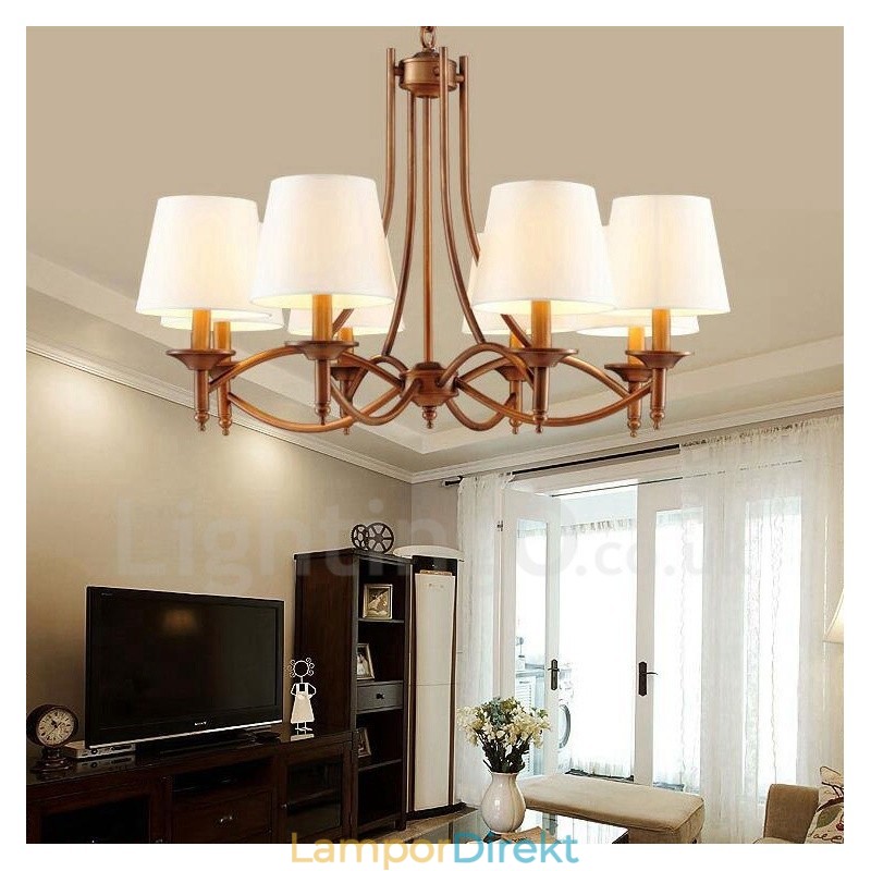 8 Light Rustic Lodge Integrerad Metallkrona