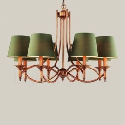 8 Light Rustic Lodge Integrerad Metallkrona