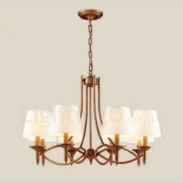 8 Light Rustic Lodge Integrerad Metallkrona
