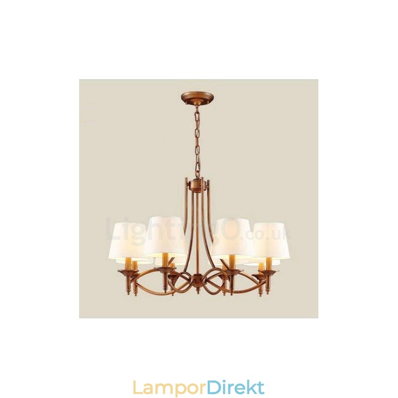 8 Light Rustic Lodge Integrerad Metallkrona
