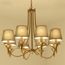 8 Light Rustic Lodge Integrerad Metallkrona