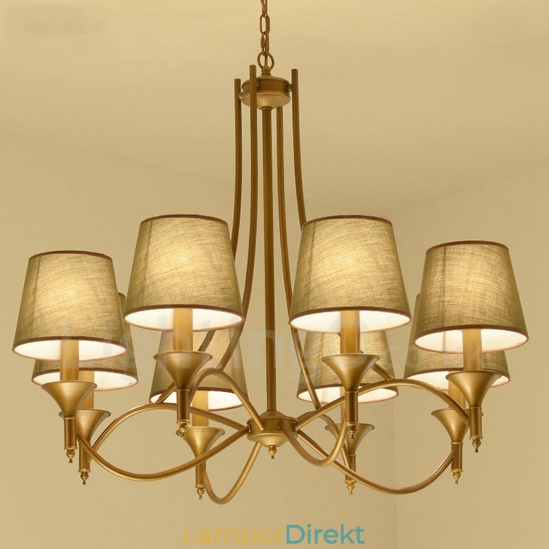 8 Light Rustic Lodge Integrerad Metallkrona