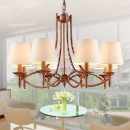 8 Light Rustic Lodge Integrerad Metallkrona