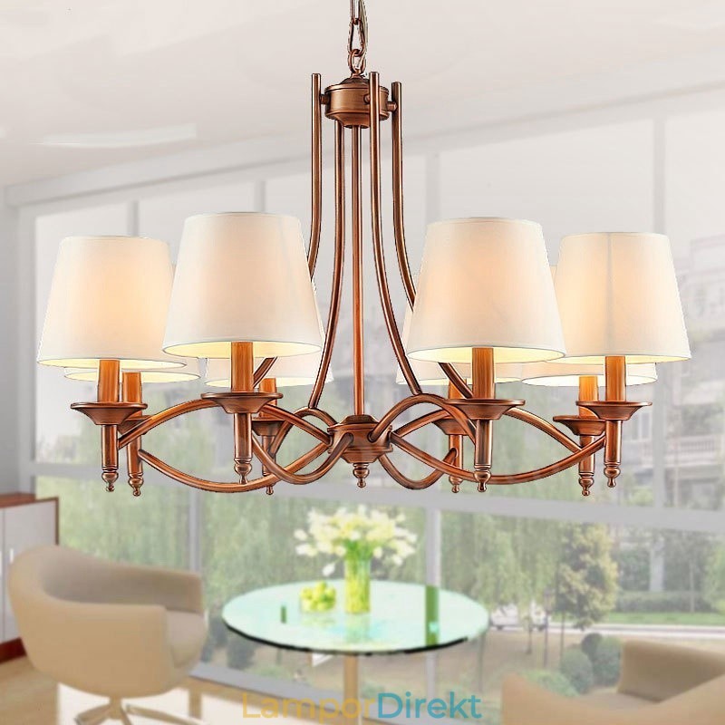 8 Light Rustic Lodge Integrerad Metallkrona