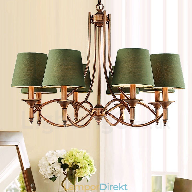 8 Light Rustic Lodge Integrerad Metallkrona