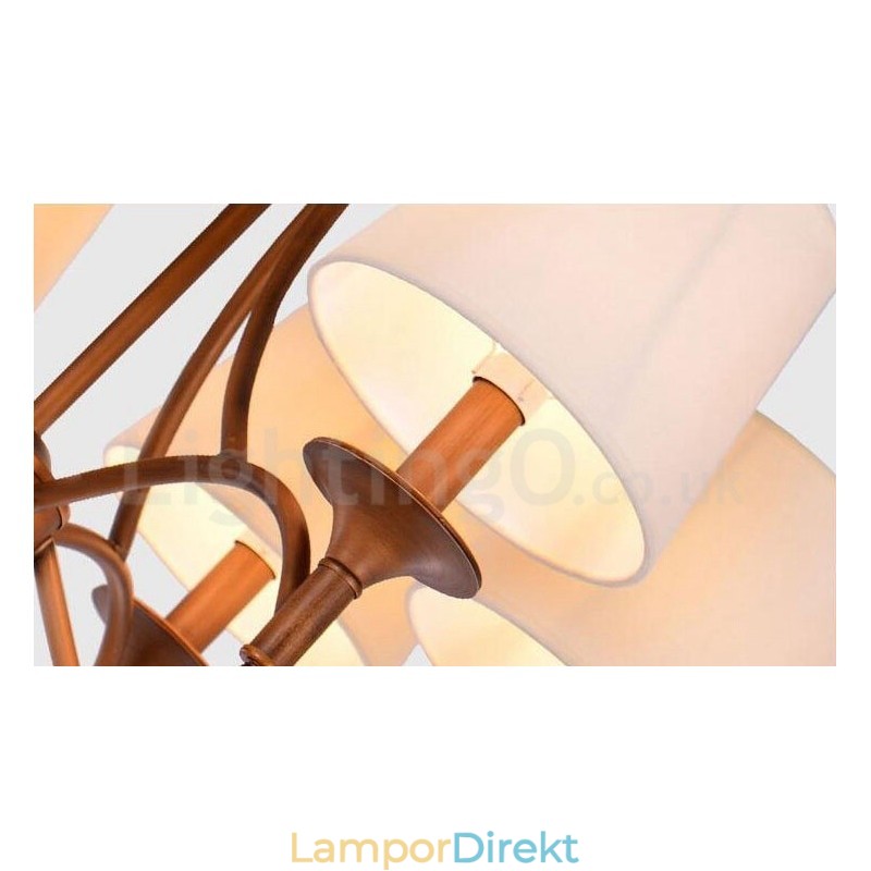 8 Light Rustic Lodge Integrerad Metallkrona