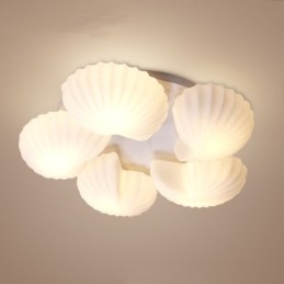 Conch 5 Light Traditionell Klassisk Integrerad Ljuskrona Med Glasskärm