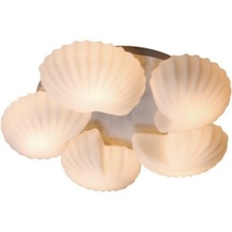 Conch 5 Light Traditionell Klassisk Integrerad Ljuskrona Med Glasskärm