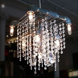 Nordamerikansk Stil Karakteristisk Crystal 9 Ljus Ljuskrona I Rördesign