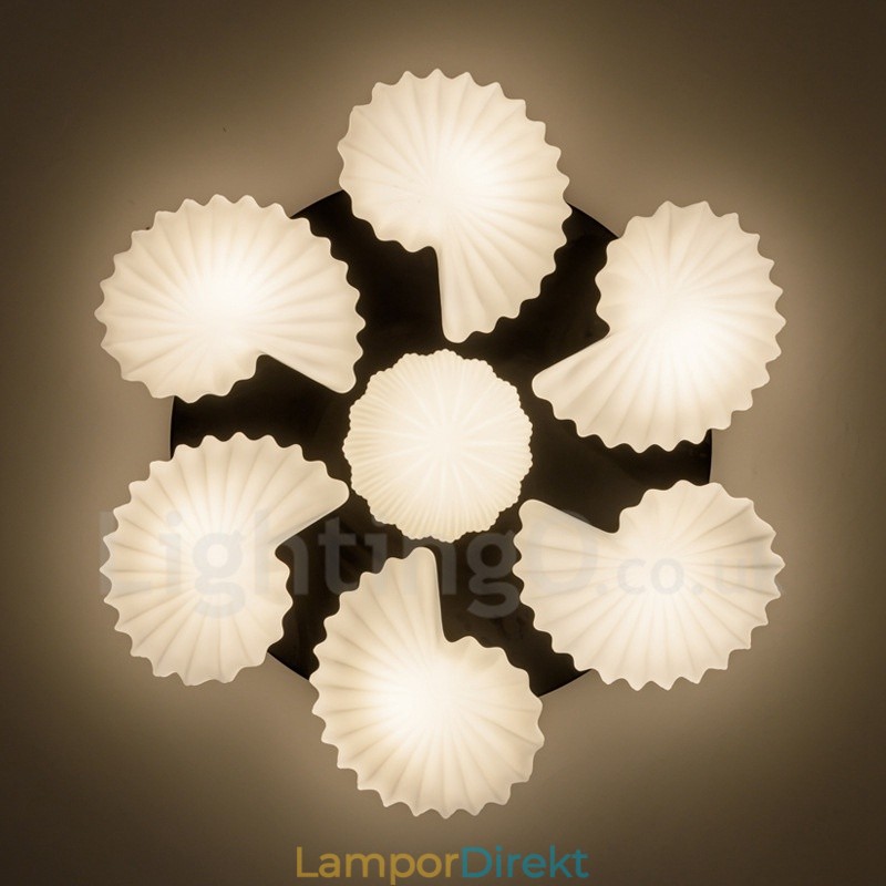 7 Ljus Traditionell Klassisk Integrerad Ljuskrona Med Glasskärm